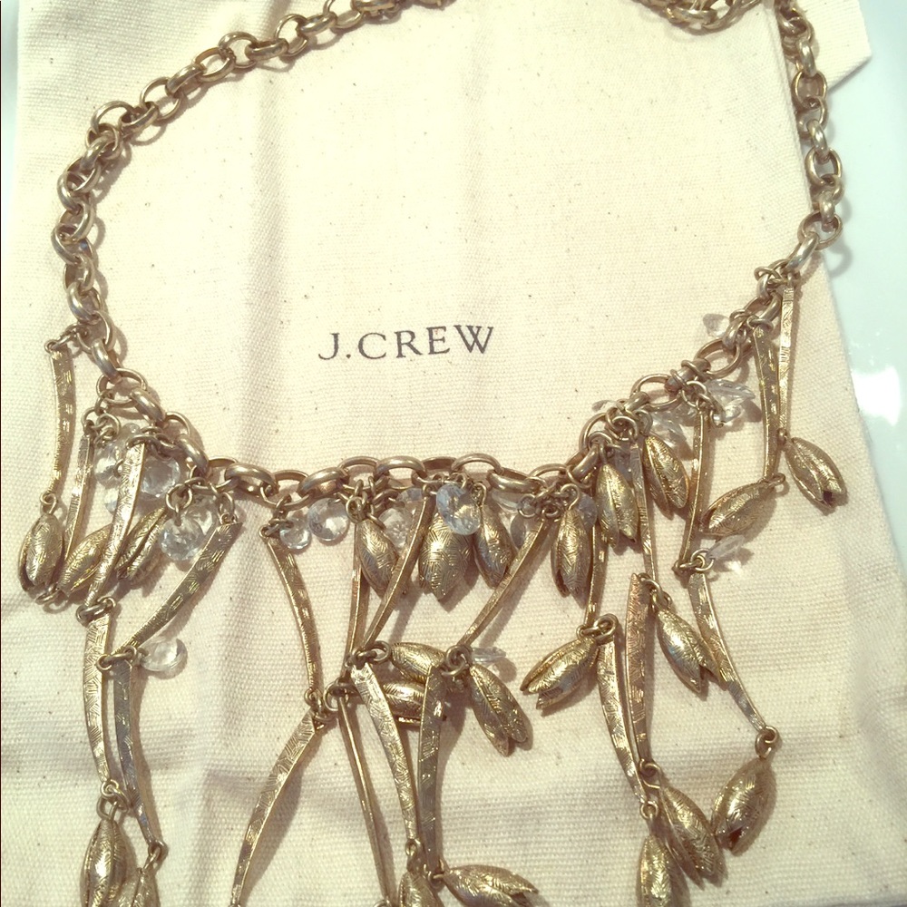 J. Crew brushed gold drape necklace